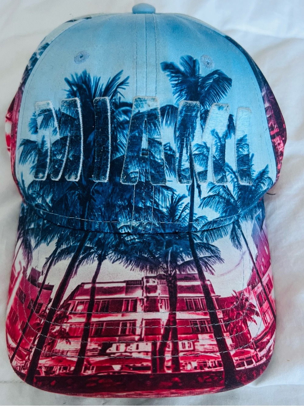 Miami Palm Snapback - Blue & Pink